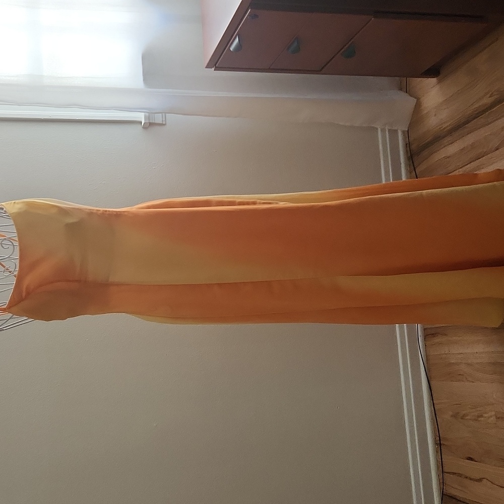 Orange Satin Maxi Dress - Picture 8 of 11